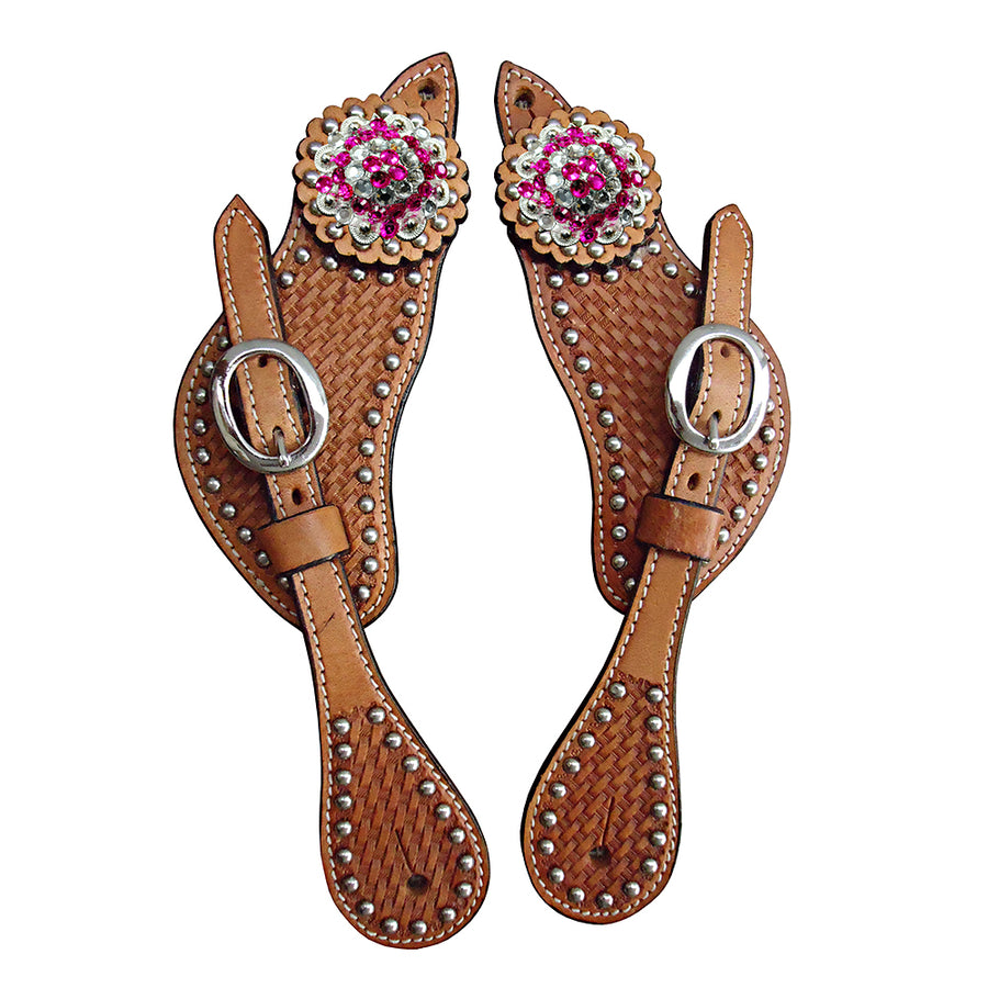 Hilason Western Show Tack Hand Tool Leather Horse Spur Straps Light Oil - Uhorse