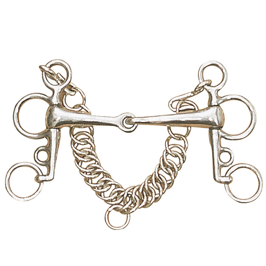 Metal gag bit with twisted chain curb strap - Uhorse