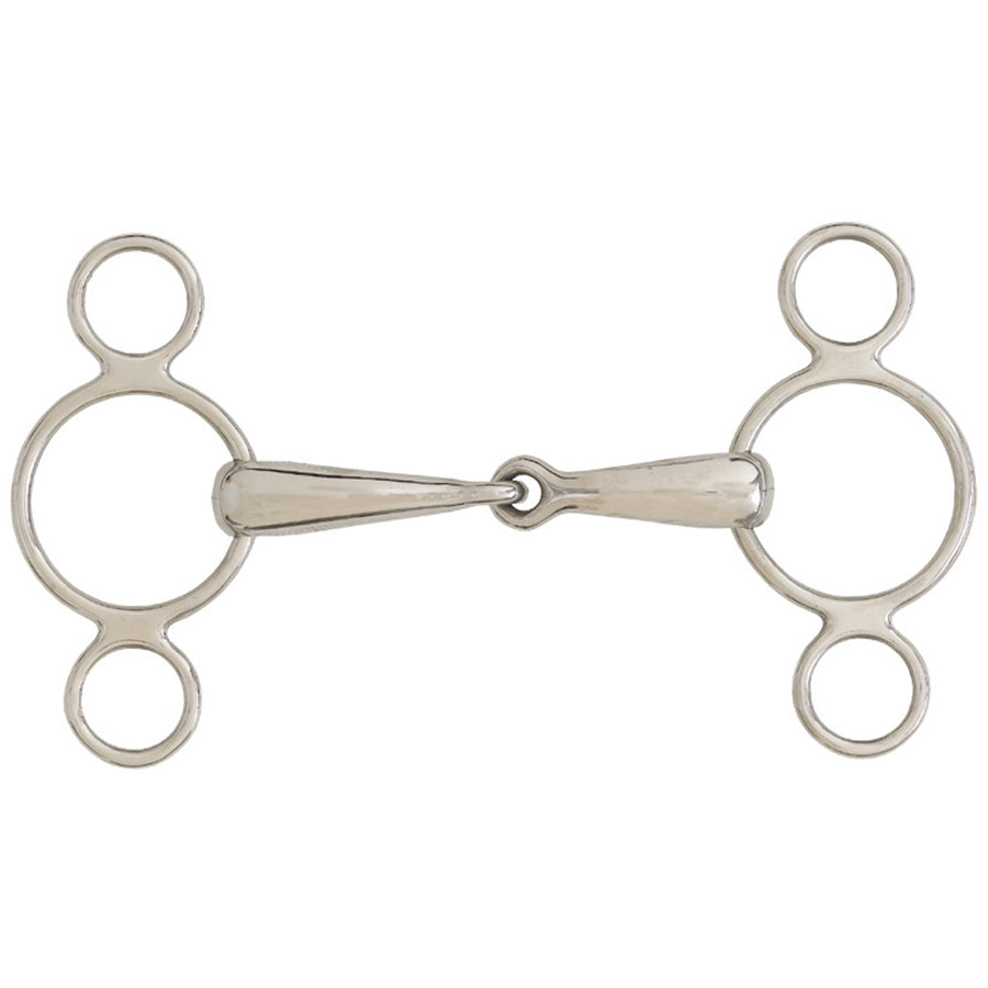 5.5" Centaur Stainless Steel 2-Ring Elevator Gag H. Bit Lost Wax Cast by Hilason – Cowboy and equestrian accessories