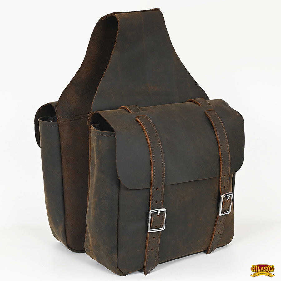 HILASON Soft Leather Horse Saddle Bag Tan | Equestrian Western Adjustable Closure