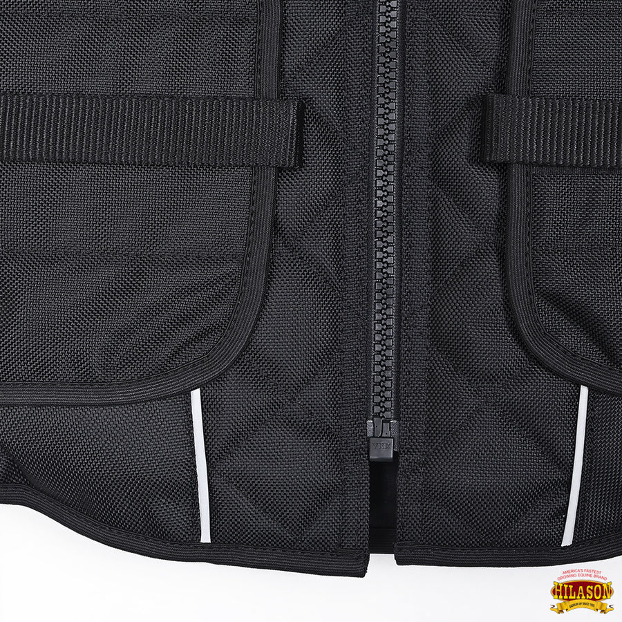 HILASON Bull Riding Vest Black Pro Rodeo Cordura | Unisex Protective