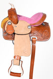 10 In Western Kids Youth Children Miniature Pony Saddle Leather Trail Tack