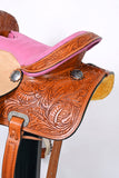 10 In Western Kids Youth Children Miniature Pony Saddle Leather Trail Tack
