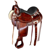 HILASON Western Horse Saddle American Leather Flex Tree Trail and Pleasure Dark Brown - Uhorse