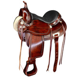 HILASON Western Horse Saddle American Leather Flex Tree Trail & Pleasure Dark Brown | American Saddle Horse | Leather Saddle | Western Saddle | Saddle for Horses | Horse Saddle Western