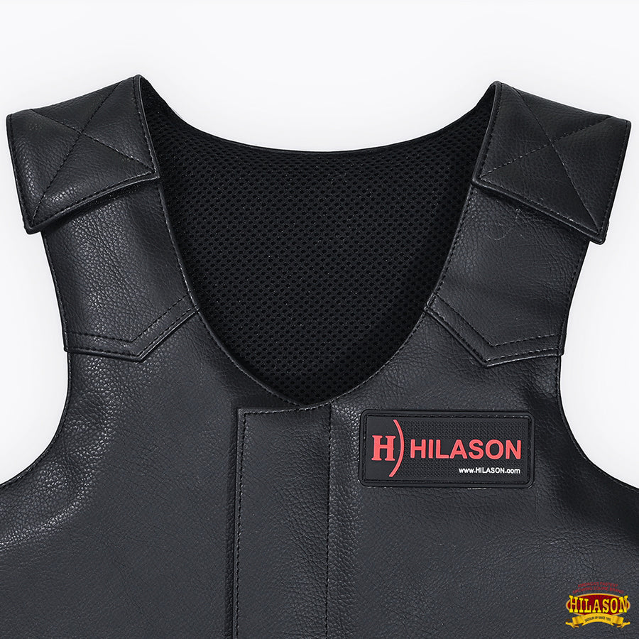HILASON Horse Riding Vest Black Bull Pro Rodeo Cordura Large| Unisex | Protective