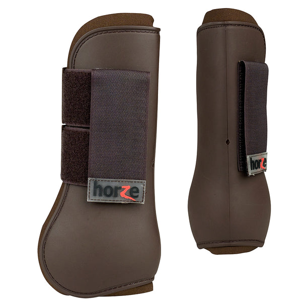 Pony Horze Hard Outer Shell Protect Neoprene Lining Tendon Boot Chocolate Brown - Uhorse