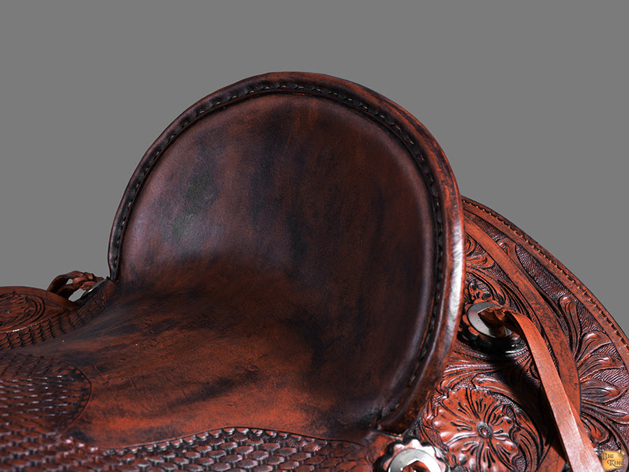 HILASON Western Horse Wade Saddle American Leather Ranch Roping Dark Brown | Hand Tooled & For Horses