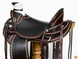 Hilason Western Horse Ranch Roping American Leather Wade Saddle Dark Brown