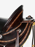 Hilason Western Horse Ranch Roping American Leather Wade Saddle Dark Brown