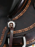 Hilason Western Horse Ranch Roping American Leather Wade Saddle Dark Brown