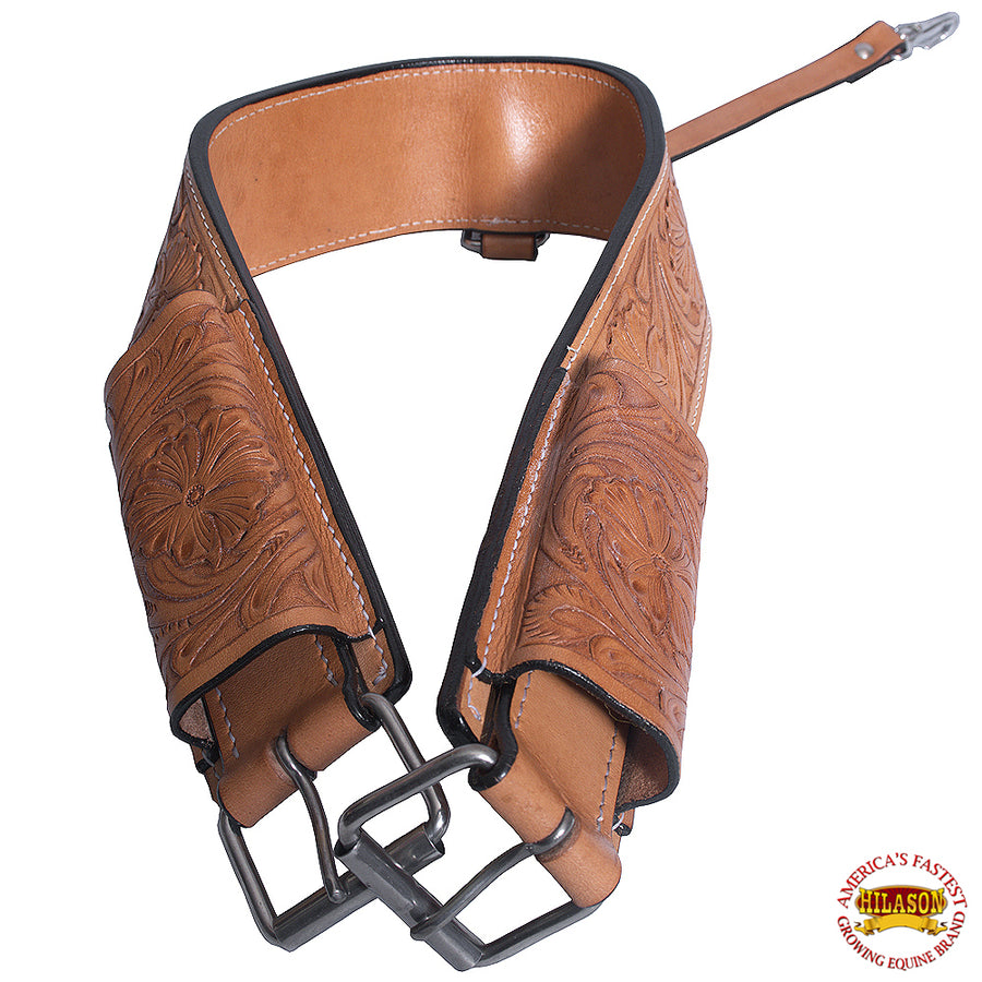 HILASON Horse Western Leather Back Rear Cinch Flank Girth | Saddle Stainless Steel |Saddle