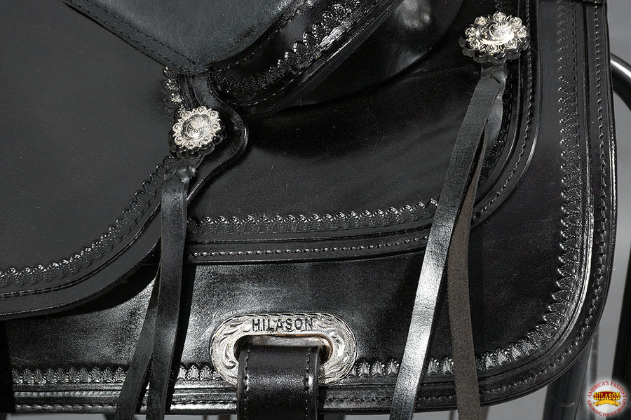 HILASON Western Horse Saddle American Leather Flex Tree Trail & Pleasure Black | for Horses