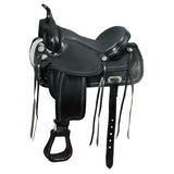 16 In HILASON Western Horse Saddle American Leather Flex Tree Trail and Pleasure Black - Uhorse