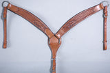 Western Horse Breast Collar Leather Tan Accorn Comfytack