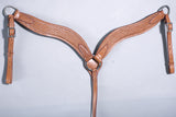 Western Horse Breast Collar Leather Tan Basket Comfytack