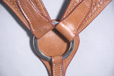 Western Horse Breast Collar Leather Tan Basket Comfytack