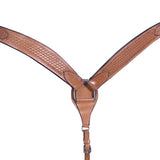 W. H. Breast Collar Leather Tan Basket Comfytack by Hilason – Cowboy and equestrian accessories