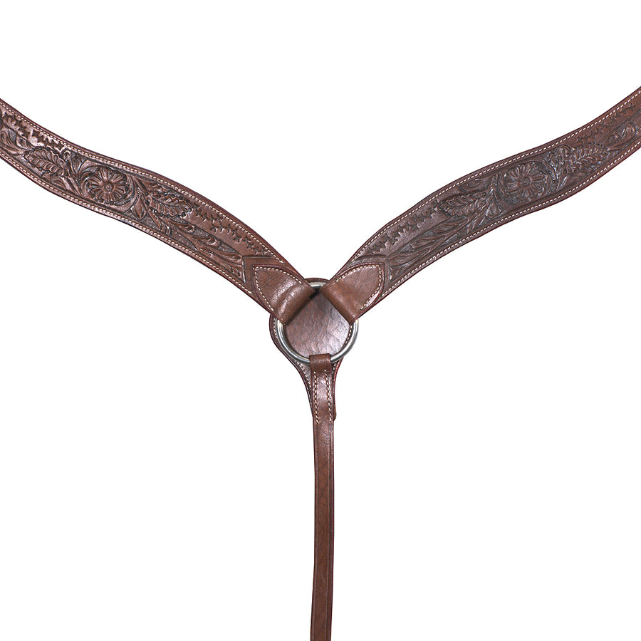 Western Horse Breast Collar Leather Brown Comfytack - Uhorse