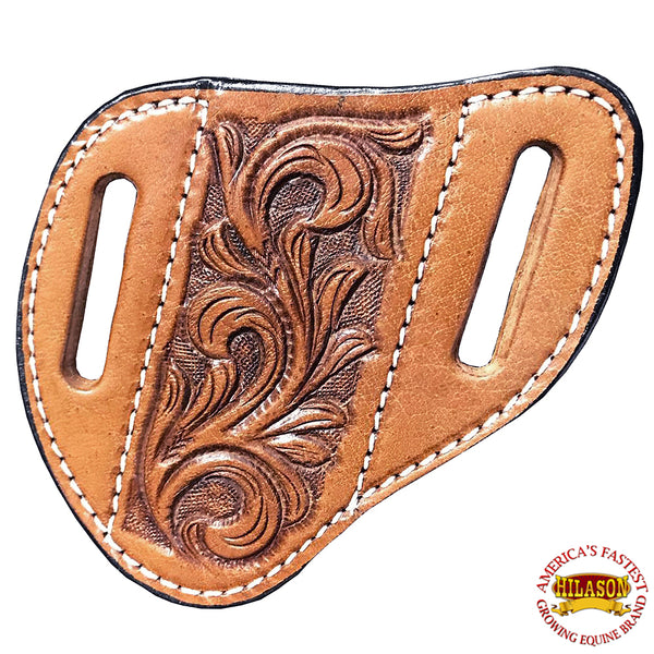 Hilason Leather Angled Knife Scabbard Sheath Cover Floral Tooled - Uhorse
