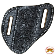 HILASON Leather Angled Knife Scabbard Sheath Cover Floral Tooled | Holster Pocket Buck