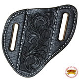 Hilason Leather Angled Knife Scabbard Sheath Cover Floral Tooled - Uhorse