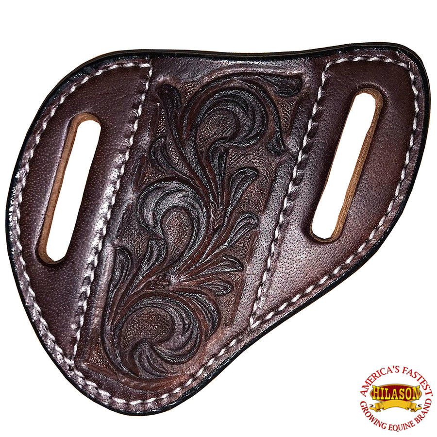 Hilason Leather Angled Knife Scabbard Sheath Cover Floral Tooled - Uhorse