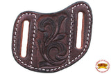 HILASON Leather Angled Knife Scabbard Sheath Cover Floral Tooled | Holster Pocket Buck
