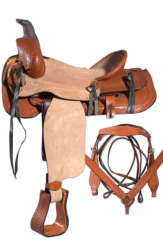 16 In Western Horse Saddle Ranch Roper TrailÂ PleasureÂ Leather