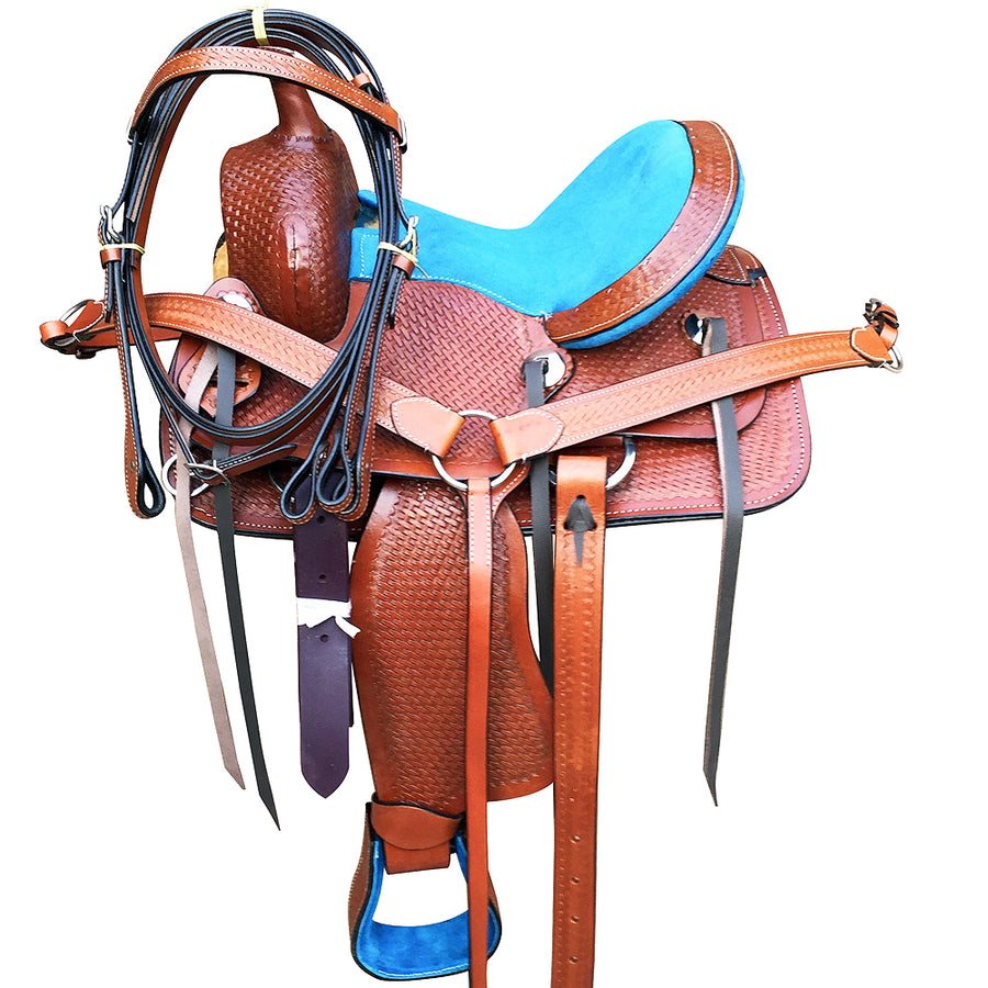 12 In W. H. Saddle Ranch Trail Youth Child Pleasure Leather by Hilason – Cowboy and equestrian accessories