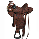 Hilason Western Horse Wade Saddle American Leather Ranch Roping Dark Brown