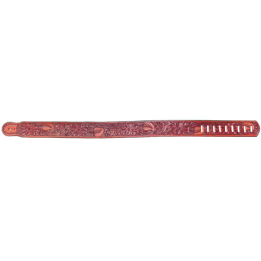 Leather Guitar Bass Strap 3.25" Dual Color Padded Mahogany Great by Hilason – Cowboy and equestrian accessories