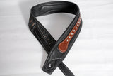 Leather Guitar Bass Strap 3.25" Dual Color Padded Black By Great American