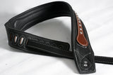 Leather Guitar Bass Strap 3.25" Dual Color Padded Black By Great American