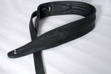 Leather Guitar Bass Strap 3.25" Dual Padded Black By Great American