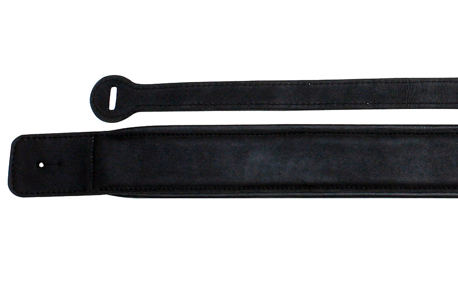 Leather Guitar Bass Strap 3.25" Dual Padded Black By Great American