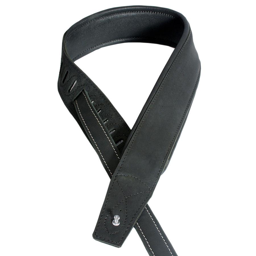 Leather Guitar Bass Strap 3.25" Dual Padded Distressed By Great by Hilason – Cowboy and equestrian accessories
