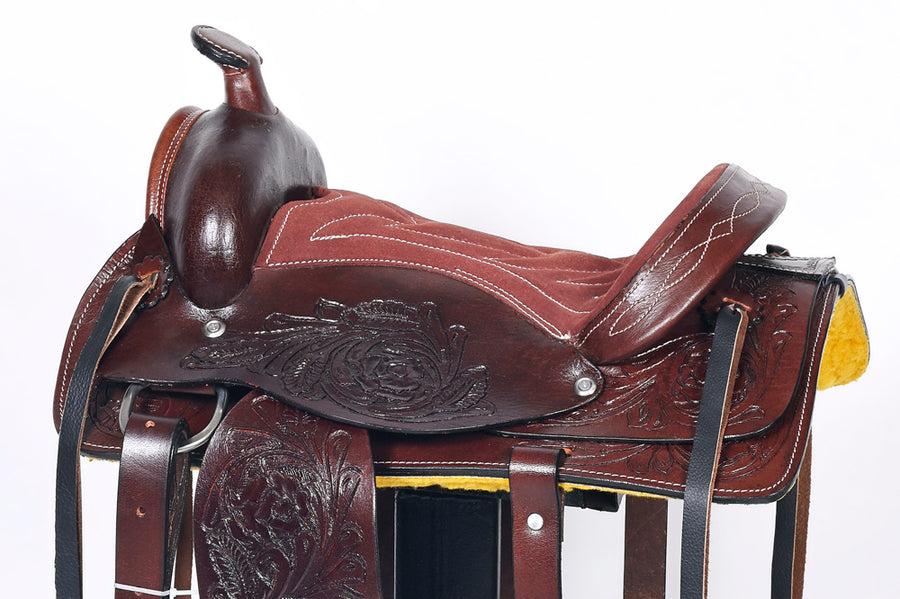 Kids Youth Children Miniature Pony Saddle Leather Pleasure Western Comfytack