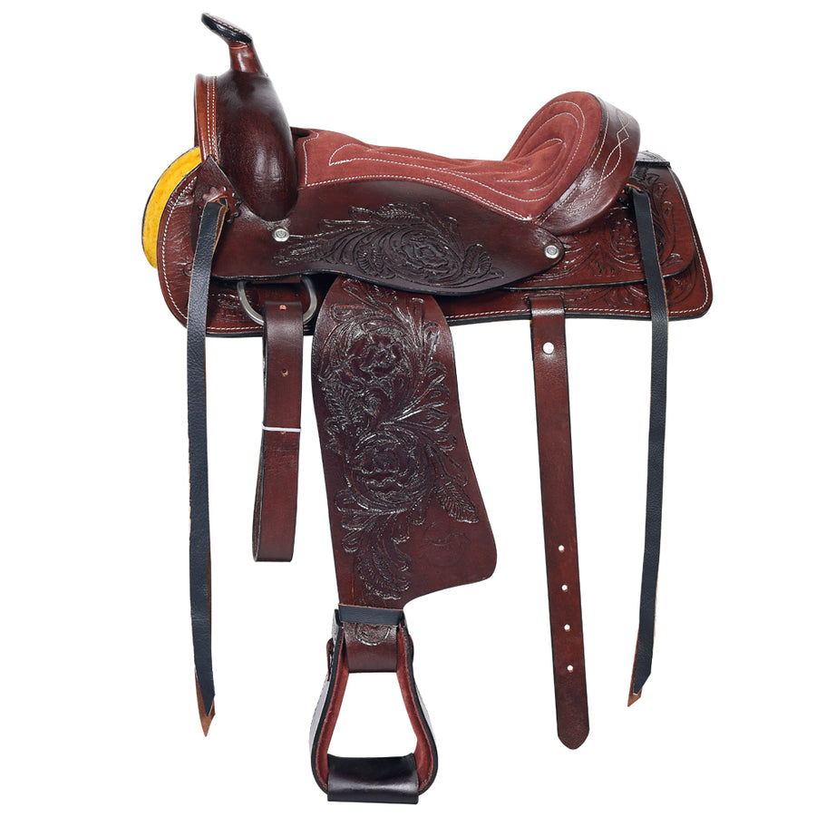 10 In Kids Youth Children Miniature Pony Saddle Leather Pleasure Western - Uhorse