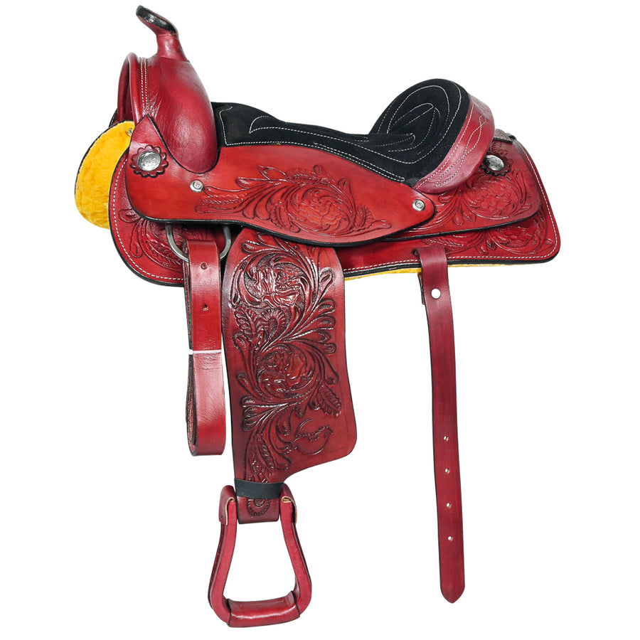 8 In Kids Youth Children Miniature Pony Saddle Leather Western Toddler - Uhorse