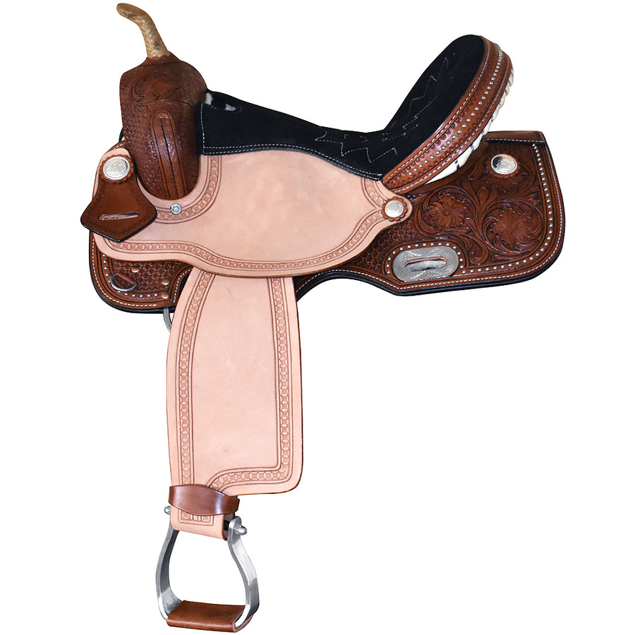 16 In Hilason W. H. Barrel Racing Saddle Trail American Leather Brown by Hilason – Cowboy and equestrian accessories