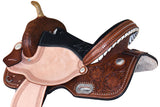 16 In Hilason Western Horse Barrel Racing Saddle Trail American Leather Brown