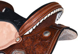 16 In Hilason Western Horse Barrel Racing Saddle Trail American Leather Brown