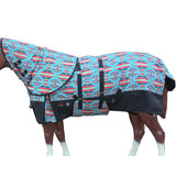 Hilason 1200D Winter Horse Turnout Blanket W/ Neck Cover Belly Wrap Turquoise