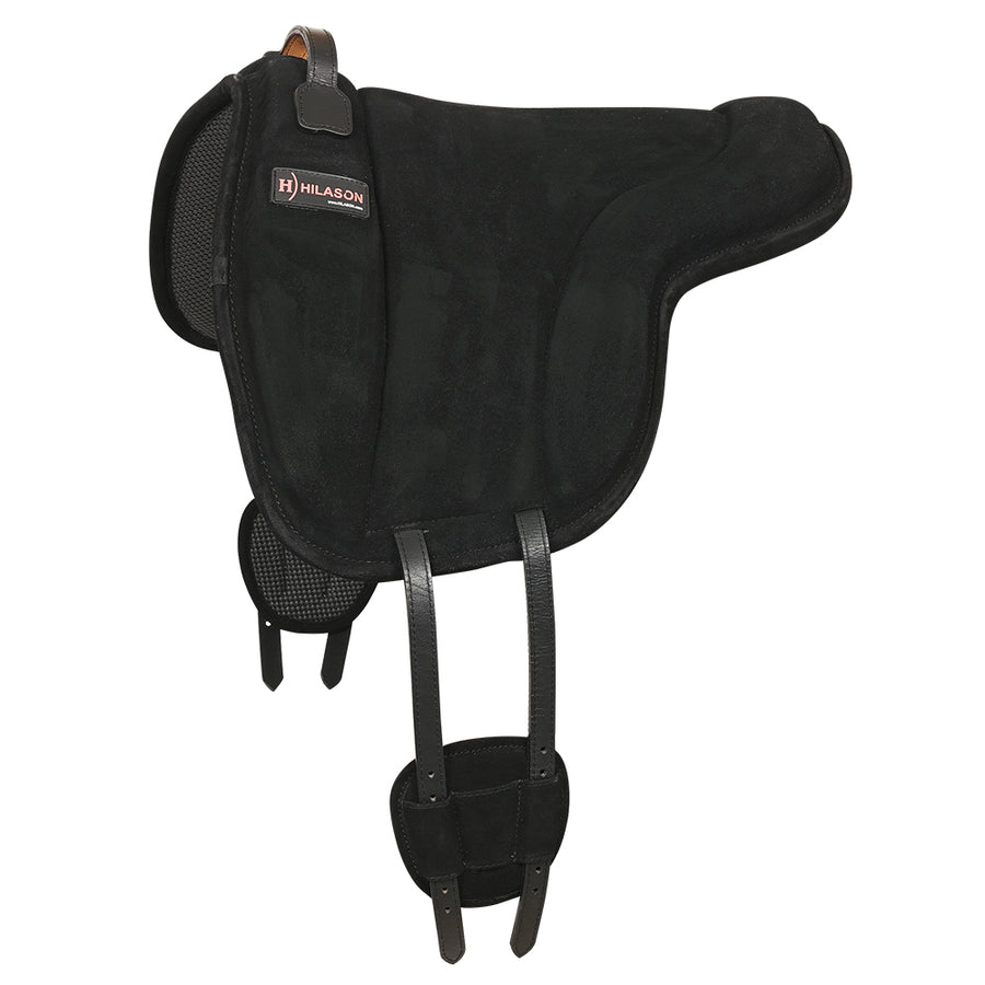 Hilason Horse Bareback Saddle Pad Anti Slip Base Suede Leather Black - Uhorse