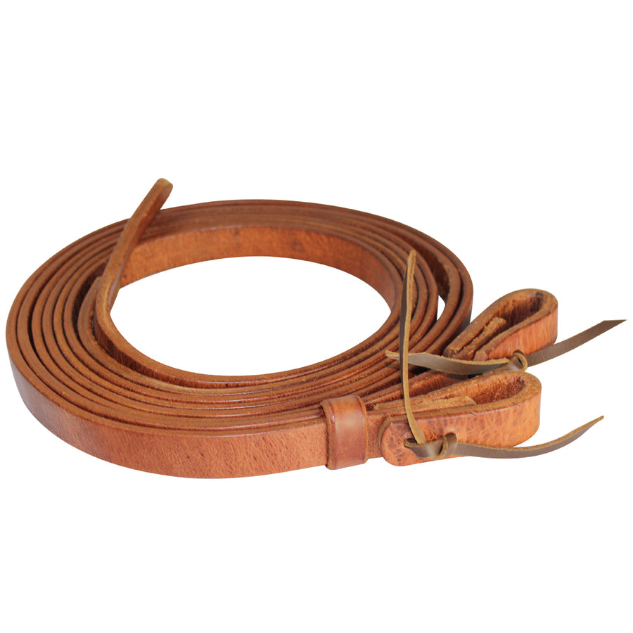 Hilason Leather Horse Split Reins Water Loops Tie Laces Brown - Uhorse