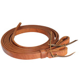 Hilason Leather Horse Split Reins Water Loops Tie Laces Brown