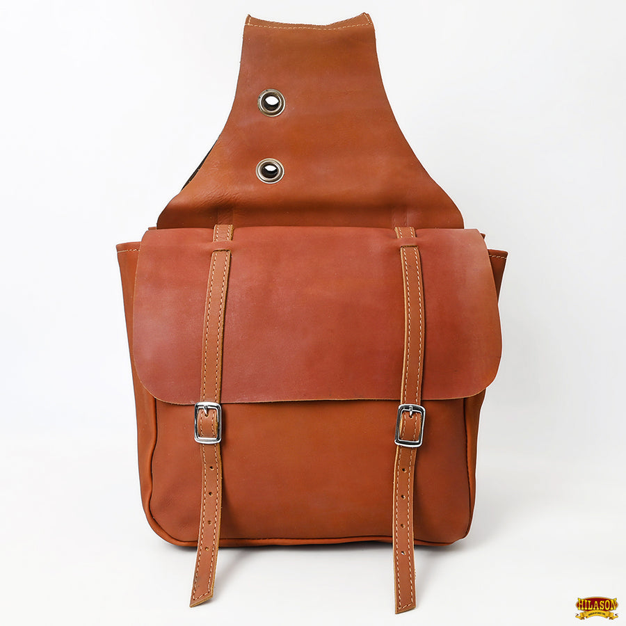 HILASON Soft Leather Horse Saddle Bag Tan | Equestrian Western Adjustable Closure