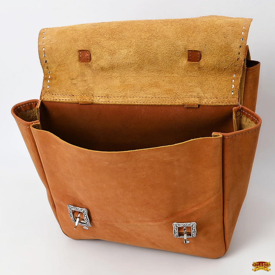 HILASON Soft Leather Horse Saddle Bag Tan | Equestrian Western Adjustable Closure