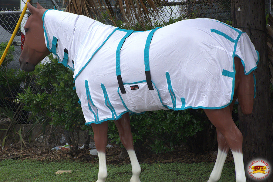 66 In HILASON Horse Fly Sheet UV Protect Breathable Mesh Bug Mosquito Spring | Summer Horse Rug | Fly Rug